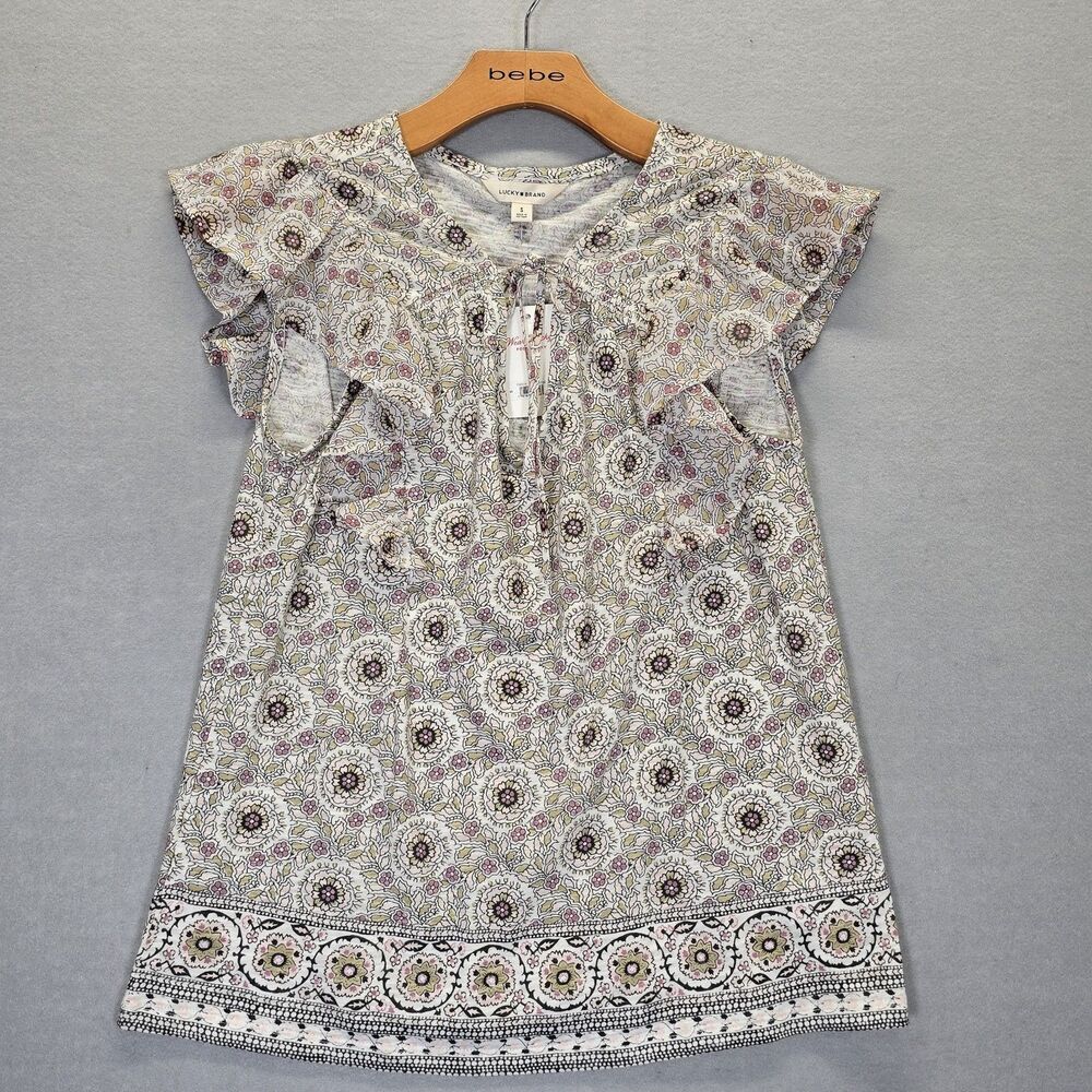 Lucky Brand Off-White Ruffle Blouse Size S - New with Tag